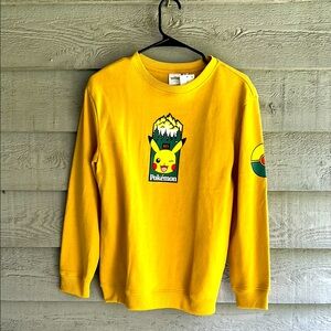 Pokemon Yellow Crewneck Top with Graphic Design